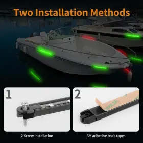 Rbn2pk01 Rvzone Boat Navigation Lights 7.8 Inch/red And Green/black Shell #3