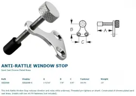 322210-1 Sea-dog Anti-rattle Window Stop #3