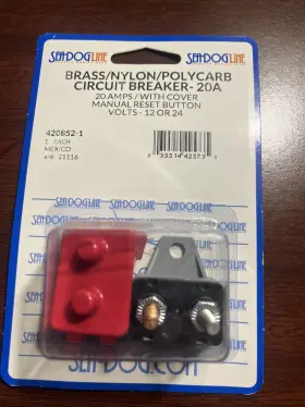 420852-1 Sea-dog Resettable Circuit Breaker With Cover-20 Amp