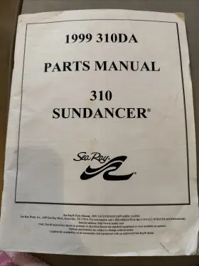 1165901 Sea Ray 1999 Searay Sundancer Parts Manual