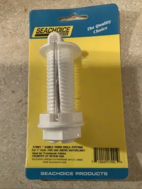 17991 Seachoice - 1 Inch White Water-tight Wire And Cable Pass Thru Hull Fitting