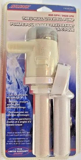 Pump-800 Seasense 50010403 Livewell Gph With Straight And Angledfittings Submersible