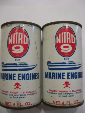 Nitro-9 Sereco Nitro 9 For Marine Engines Nos Two 4 Oz. Cans