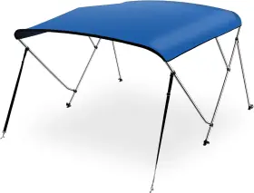 Serenelife 842893131962 4 Bow Bimini 8&apos L X 54 Inch H 54-60&apos &apos W Blue