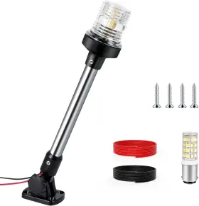 Bcg-003 Setypary 12 Inches Anchor Light Boat Stern Waterproof Ip67 White Fold