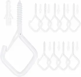 Sexoeie 667763784600 10pcs Eye Screw Hooks For Hanging Heavy Duty With Safety 10 Pieces White