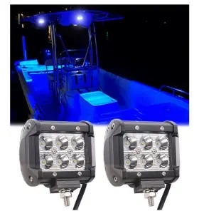 Shangyuan 202203232209 Pontoon Boat Docking Light - Marine Led Spreader And 18w 6led 2pcs Blue