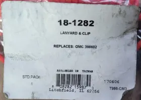 18-1282 Sierra 8-1282 Lanyard And Clip Red