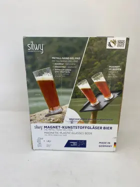Ko-be-c-2 Silwy Magnetic Rv Boat Beer Glass Clear Plastic 500ml