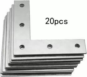 Sipery 610895310100 Flat Corner Braces 4inch 20pcs Repair Mending Bracket Plate L Silver