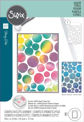 5a002179-1g40y Sizzix 630454289302 A5 Cosmopolitan Stencil By Stacey Park-ecliptic Adornment