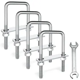 Sr02 Srztxu 4 Sets M8 Square U-bolts 2 Inch X 50mm 100mm Silver