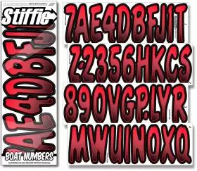 Wv02 Stiffie Waveline Red /black 3 Inch Alpha Numeric Registration Identification