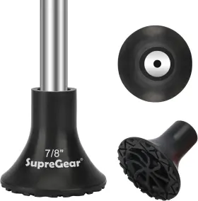 00000110 Supregear Crutch Tip 7/8 Inch Heavy Duty Non-slip Rubber Black