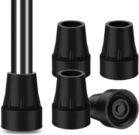 00000133 Supregear 7/8 Inch 22 Mm Cane Tips 4-pcs Replacement Crutch Black