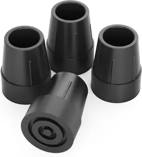 00000711 Supregear 1 Inch Rubber Cane Tips 1-in Heavy Duty Replacement 25 Mm Black