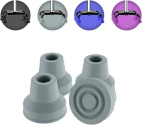 Sj-canetip-4pk-hui Supregear Quad Cane Tips 4-pack - Heavy Duty Rubber Tip 1/2 Inch Grey