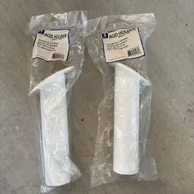 Rh-1-fw-dp T-h Marine Lot Of 2 Fishing Rod Holder Angled White #rh-1fw-dp New