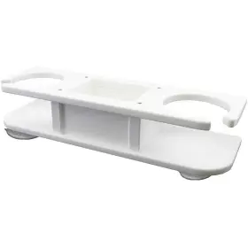 P01-2000w Taco Marine 2-drink Poly Holder With Catch-all - White