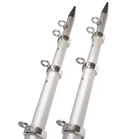 Ot-0442vel15-recon Taco Ot-0442vel15 15ft Aluminum Tele-outrigger Poles 1-1/8 Inch D Silver/silver