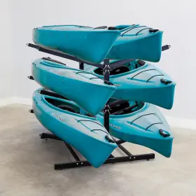 Teal Triangle 850068145188 Freestanding Kayak Storage Rack - 6 Kayaks Black
