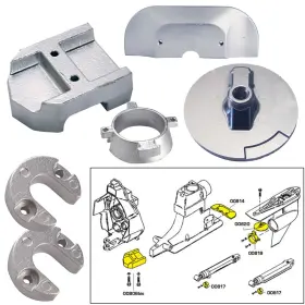 Tecnoseal 059617814533 Anode Kit With Hardware - Mercury Alpha 1 Gen 2 Magnesium