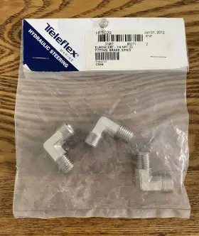 Hf5529 Teleflex 3-pack Seastar Hydraulic Steering Elbow Fitting 3/8t - 1/4 Npt