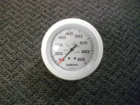 68371 Teleflex Marine Artic White Face 3 3/8 Inch 65 Mph Speedometer Speedo