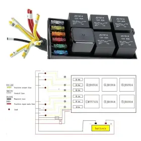 Rtt7121 Tierxialqt Zn005 12 Volt Fuse Relay Block With 5pin Jd1914 Relays 4pin Slots 6 #3