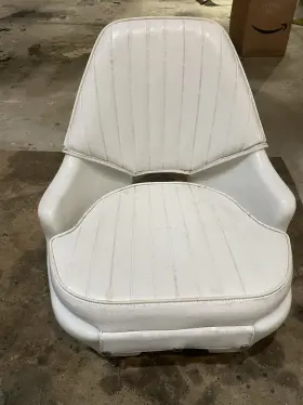 12445 Todd Marine Boat Chair Cranston Ri Captain Skipper Helm Fishing Pedestal White