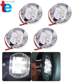 Tr38010 Tyllq 4x Round 3 Inch Marine Boat Led Cabin Deck Walkway Courtesy Light White Stern Lights
