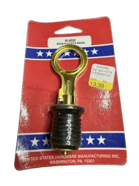 M-003c Us Hardware Manufacturing Drain Plug With Brass United State New In Package