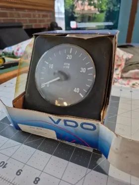 333-219 Vdo New Old Stock 4000 Rpm Gauge No Hardware/wiring Has Storage Wear