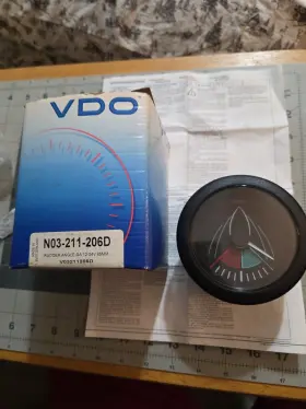 N03-211-206d Vdo New 85mm Rudder Angle Gauge 12-24v No Hardware/wiring