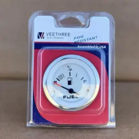 59655fe Veethree Fuel Gauge 240 Ohm Lido Pro White Boat Marine Gas Level