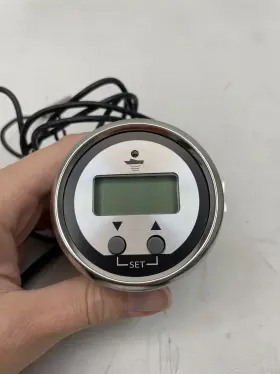 68921 Veethree Digital Depth Finder Gauge Silver Bezel / Face Marine Boat