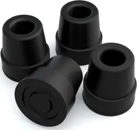 1031 Vive 818323028096 Quad Cane Tips Set Of 4 - Heavy Duty 1/2 Count Pack 1 Black
