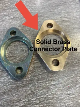 860280 Volvo Penta Solid Brass Attachment Plate Only For 0820 Coolant Pipe