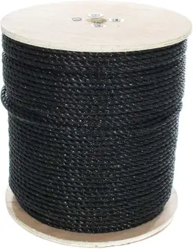 West Coast Paracord 689813683770 Twisted 3 Strand Polypropylene 3/8 Inch X 100 Feet Black