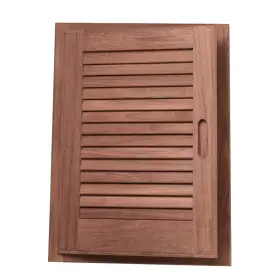 60725 Whitecap 92 Teak Louvered Door And Frame - Left Hand 15 Inch X 20