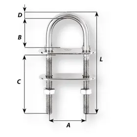 06516 Wichard Marine 768536027204 U-bolt Pad Eye - 12mm Diameter 15/32 Inch 110mm Length 4-21/64 #2