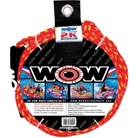 Wow Sports 335332069025 Tow Rope Red 2k Towing Capacity