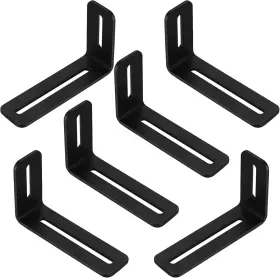 0059 Xingwenhao 6 Pcs Adjustable Slotted L Brackets Black 90 Degrees-100x60x30mm