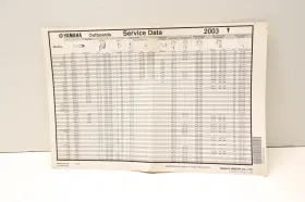 Lit-18531-00-22 Yamaha Oem Outboards Service Data Chart 2003