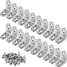 Ldb-lc3030 Yewlaca 20pcs L Bracket Corner Brace 30mmx30mm Stainless Steel 30 30mm/ 1.2in Silver