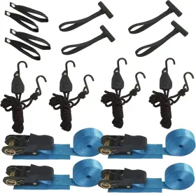 Ky-005b Yima Accessories Canoe Ratchet Tie Strap -4 Pk -12 Ft -1000 Lb Breaking 12ft Blue And Black