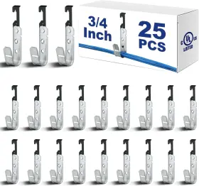 Jax-zonon-319 Zonon 25 Pcs J Hooks For Hanging Metal Hook Hangers Cable 3/4 Inch Silver