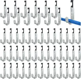 Jax-zonon-991 Zonon 50 Pcs Metal J Hooks Cable Support Hook Hangers 1-5/16 Inch Silver