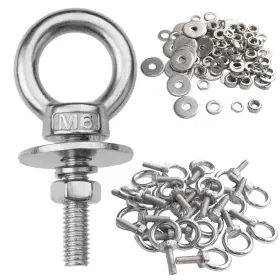 Xu01 Zyuarom 24 Pack M6 Stainless Steel Eye Bolts With Nuts M6x26mm 1/4 Inch X1