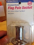 West Marine Flag Pole Socket Vertical Top Mount 3/4" # 2546240 Chromed Bronze. Fixed Price $19.99.